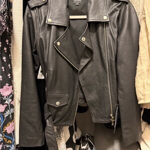 Armani Exchange Black Leather Jacket